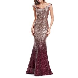 Mermaid Sequin cAp sleeve gown